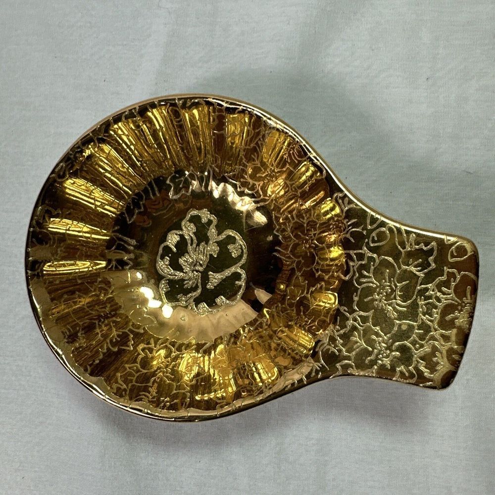 VTG Mid Century  Imperial‎  Eastern China 22K Gold Dish Made in USA Trinket